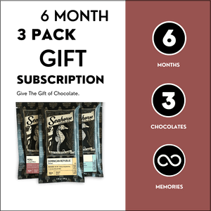 Six Month Three Pack Chocolate Gift Subscription - Seahorse Chocolate