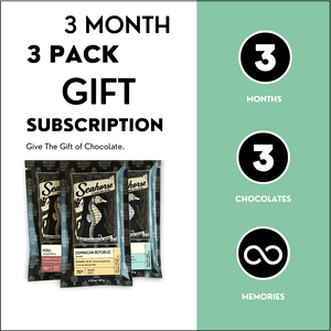 Three Month Three Pack Chocolate Gift Subscription - Seahorse Chocolate