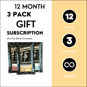 Twelve Month Three Pack Chocolate Gift Subscription - Seahorse Chocolate